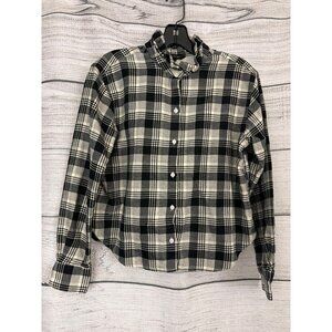 Banana Republic Ruffle Neck Flannel Shirt Size XS